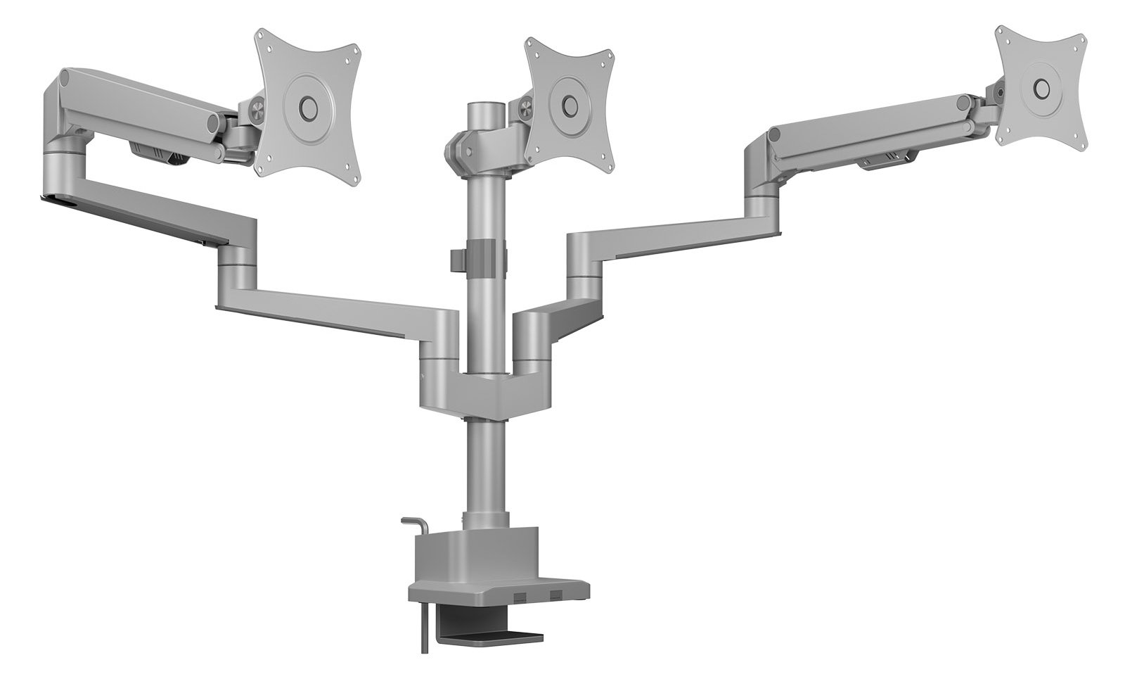 ICY BOX Befestigungskit (Klemmmontagesockel, Kabeldurchführung) - einstellbarer Arm - 3 LCD Bildschirme bis zu 30