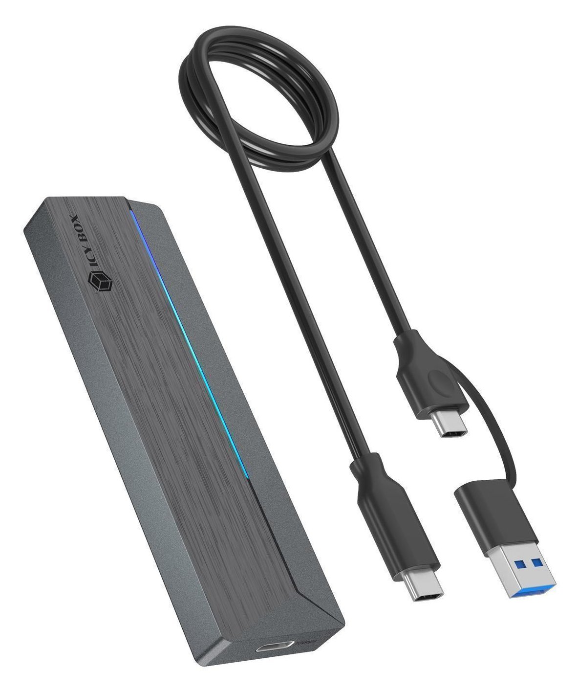 ICY BOX Gehäuse extern M.2 NVMe Ssd RGB 10Gbps USB3.2 Gen2 Type-C Host - - Usb 3 - Gehäuse - USB 3.0