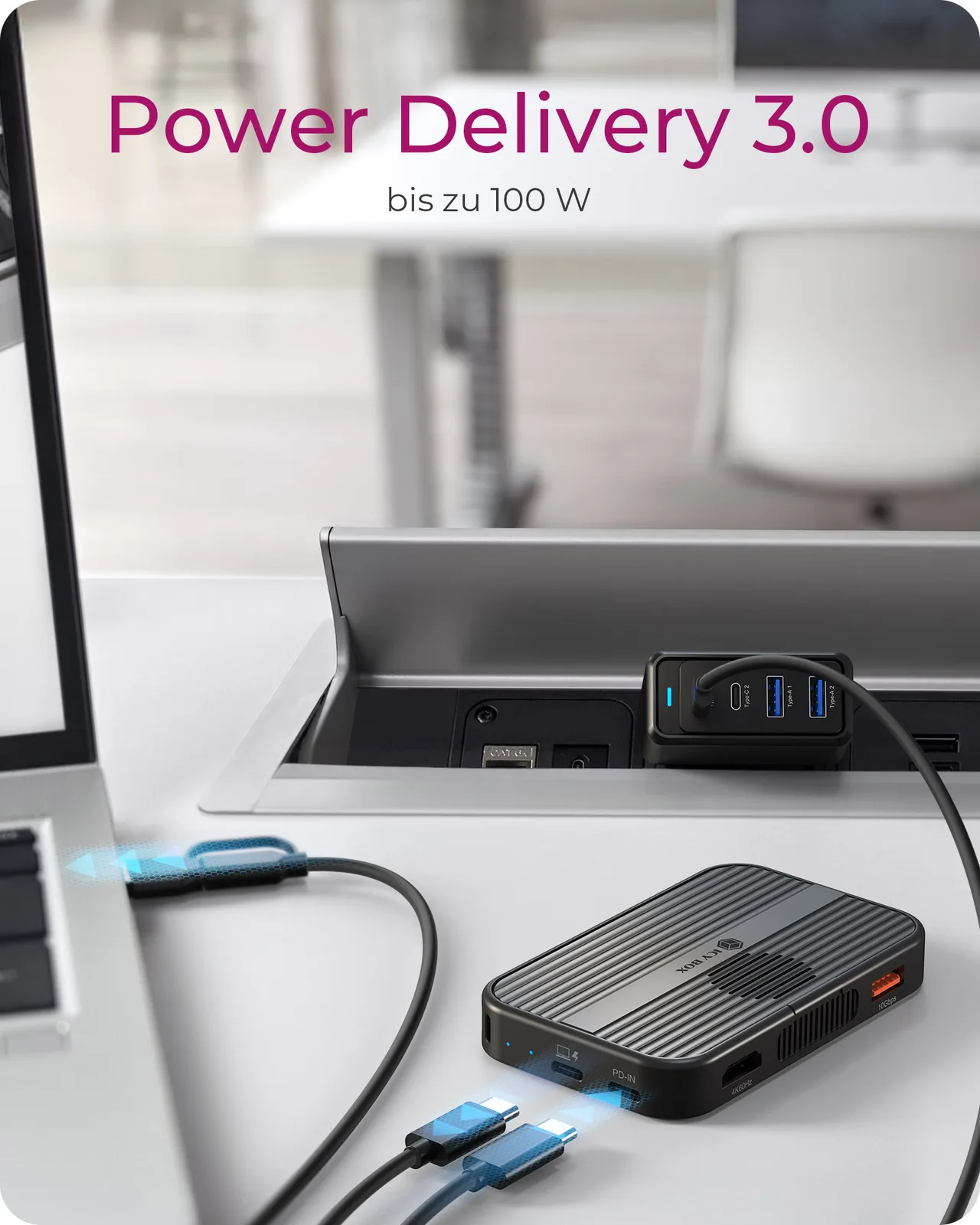 ICY BOX IB-DK4071M-CU31 - Dockingstation - USB-C 3.2 Gen 2, Ansicht 6