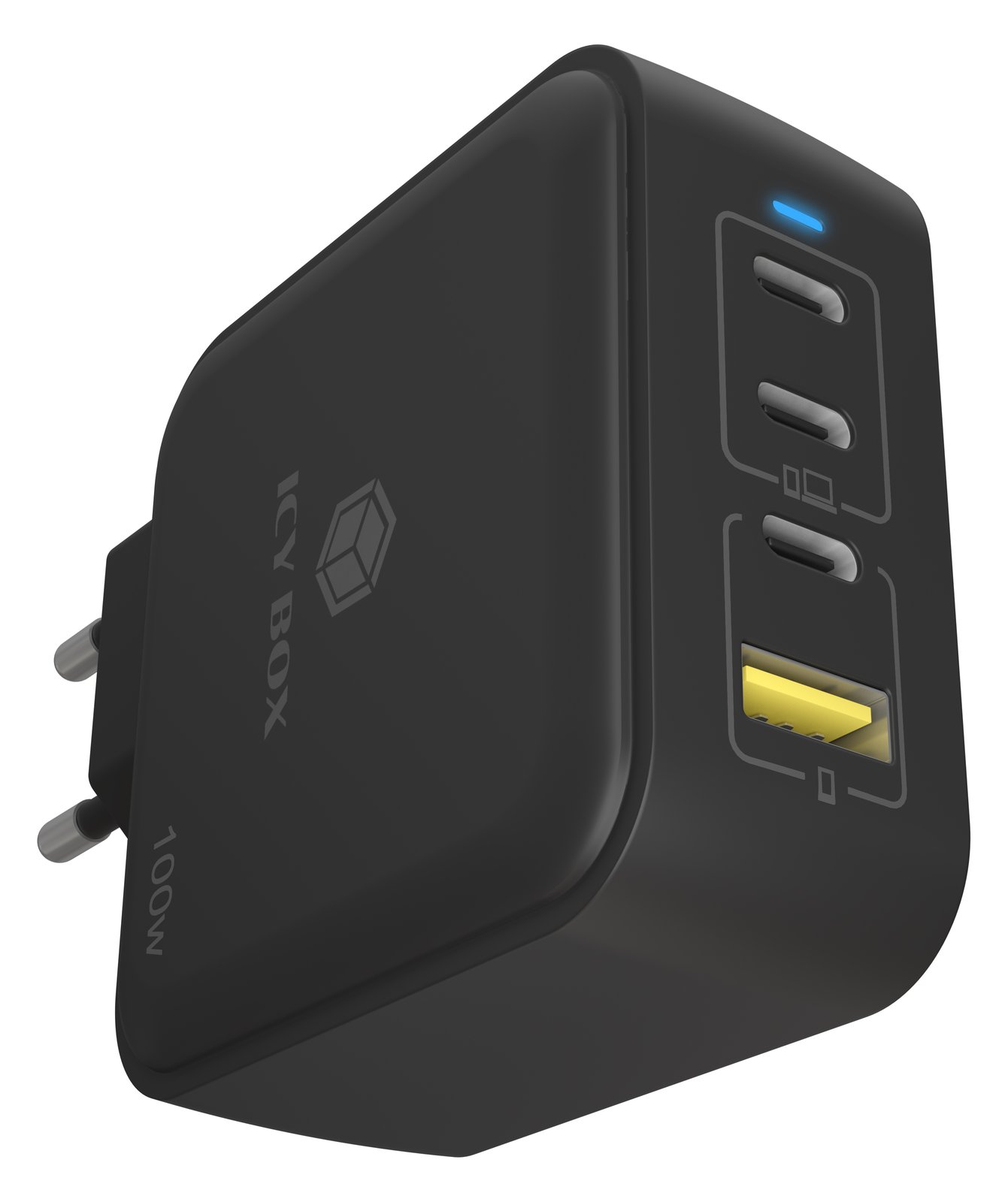 ICY BOX Ladegerät 4-Port 100W GaN mit PD 3.0