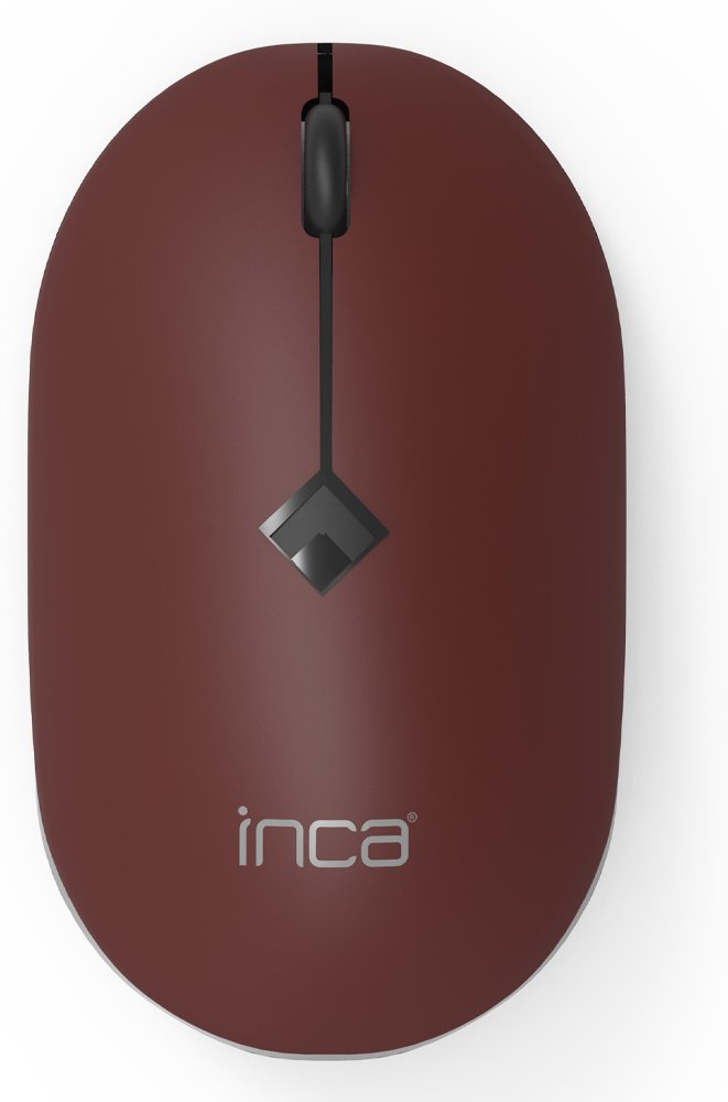 INCA IWM-231RB - Beidhändig - Optisch - RF Wireless - 1600 DPI - Schwarz - Braun