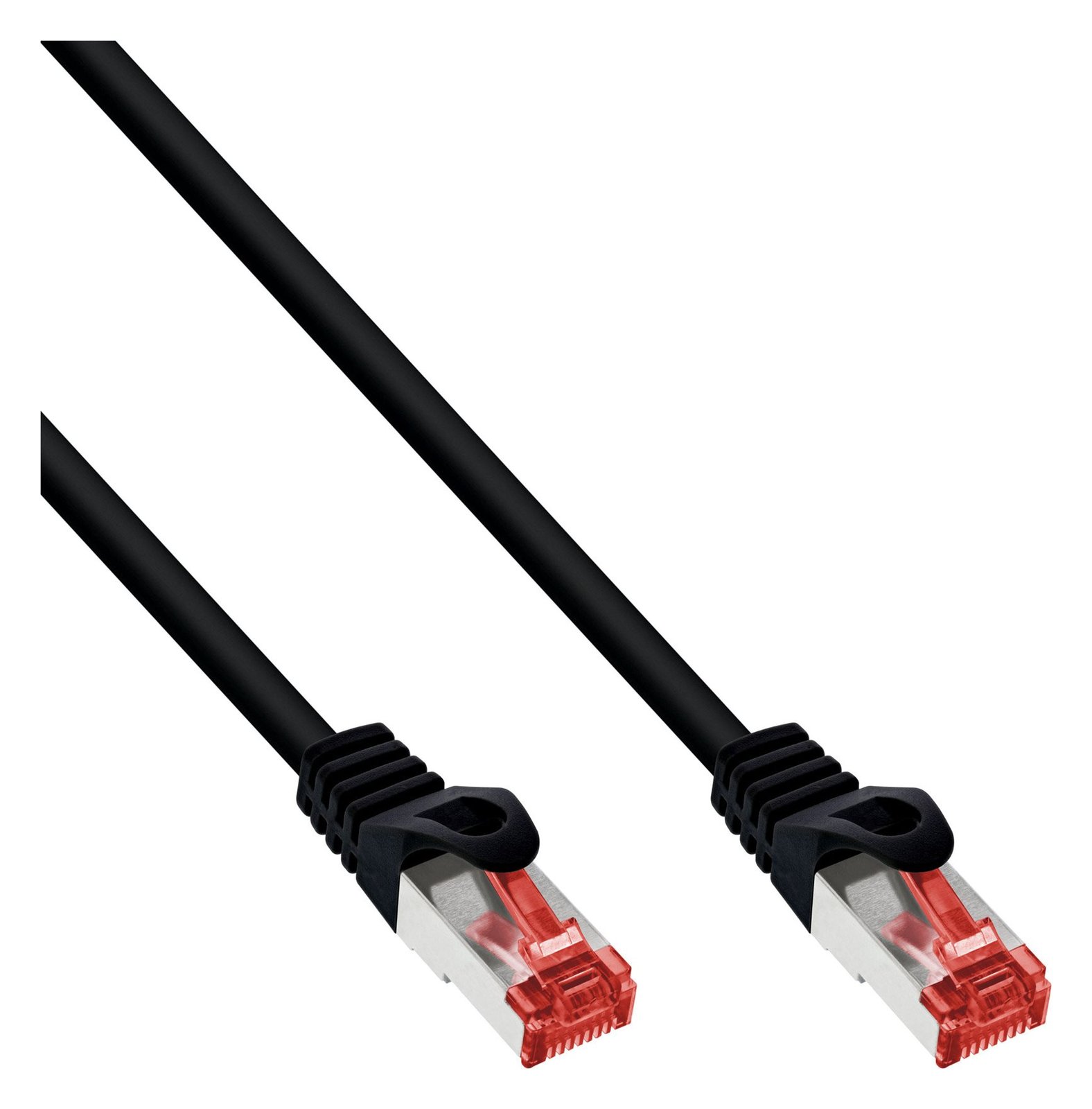 InLine Patchkabel - S/FTP (PiMf) - Cat.6 - 250MHz - PVC - Kupfer - schwarz - 1m