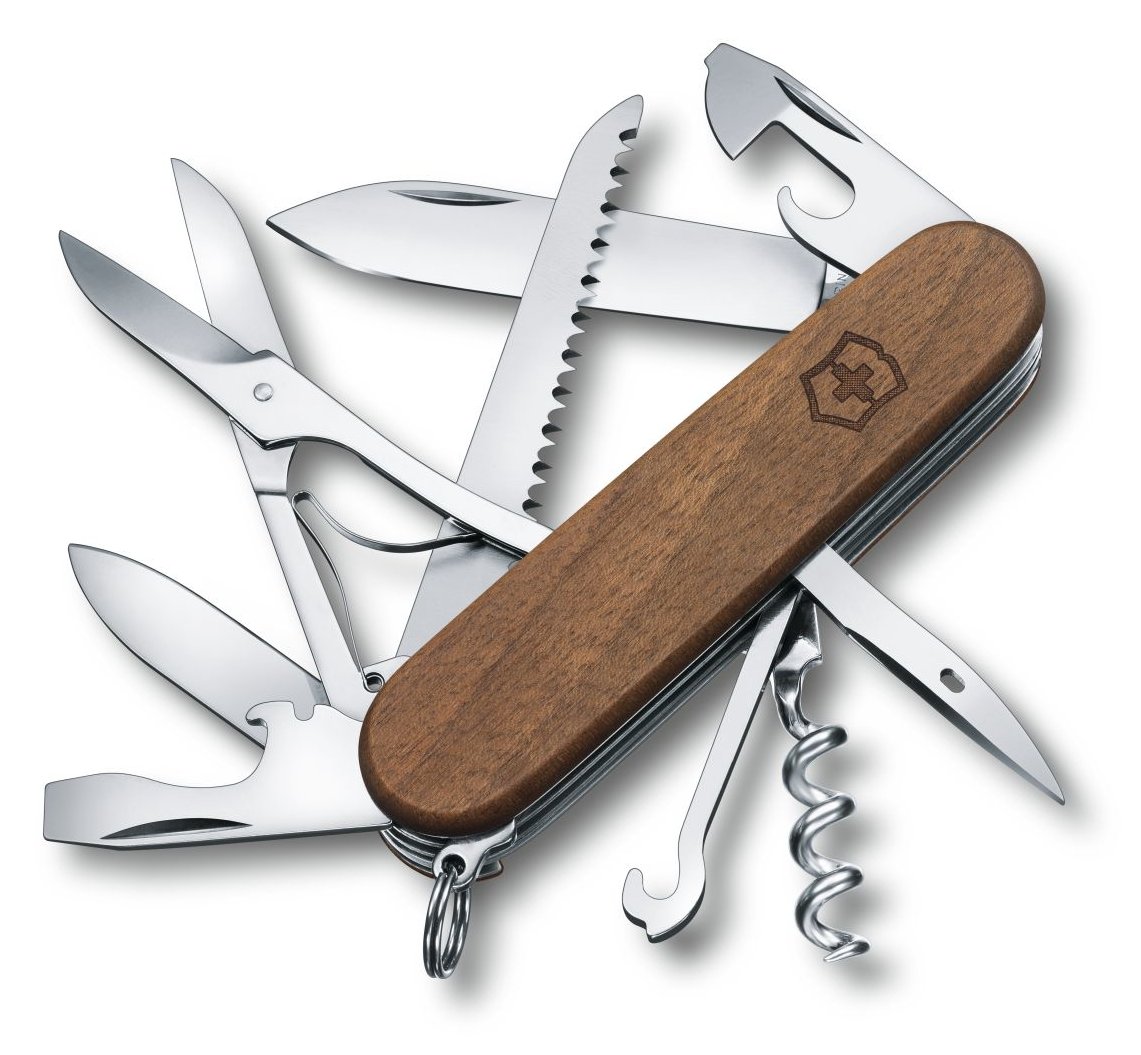 Victorinox Huntsman Wood - Gleitgelenk-Messer - Multi-Tool-Messer - Dolch - Holz - Edelstahl - 13 Werkzeug