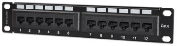 Intellinet 10 12-Port Cat6 Patchpanel, UTP, 10, 1 HE, schwarz - Patch Panel - Rack montierbar - RJ-45 X 12 - Schwarz von LumaTech
