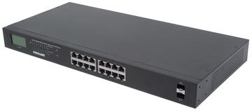 Intellinet 16-Port Gigabit Ethernet PoE+ Switch with 2 SFP Ports, LCD Display, IEEE 802.3at/af Power over Ethernet von LumaTech