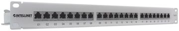 Intellinet 24-Port Cat6 Patchpanel, geschirmt, FTP, 1 HE, Klemmleisten mit 90 Grad abgewinkelten Kabeleinführungen von LumaTech
