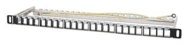 Intellinet 24-Port Patchpanel geschirmt und unbestückt 0.5HE - Zubehör Stromversorgung - 0,48 m