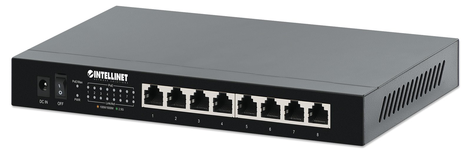 Intellinet 8-Port 2.5G Ethernet PoE+ Switch 100W 8xPSE Ports - Switch - 2,5 Gbps