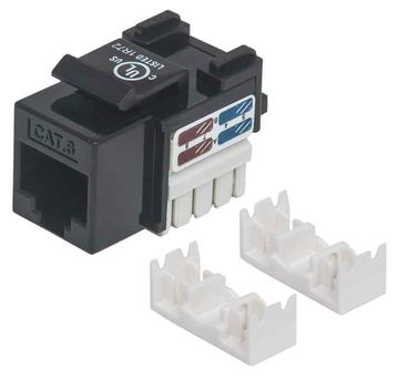 Intellinet Cat6 Modularbuchse, UTP, Keystone Jack, schwarz, benötigt LSA-Auflegewerkzeug von LumaTech