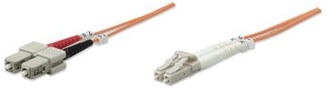 Intellinet Fiber Optic Patch Cable, OM1, LC/SC, 2m, Orange, Duplex, Multimode, 62.5/125 µm, LSZH, Fibre von LumaTech