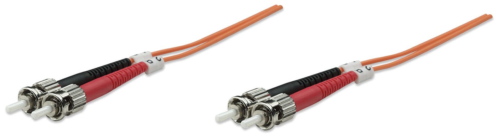 Intellinet Fiber Optic Patch Cable, OM1, ST/ST, 1m, Orange, Duplex, Multimode, 62.5/125 µm, LSZH, Fibre