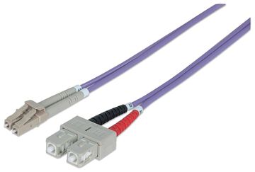 Intellinet Fiber Optic Patch Cable, OM4, LC/SC, 5m, Violet, Duplex, Multimode, 50/125 µm, LSZH, Fibre - SC multi-mode(M) von LumaTech