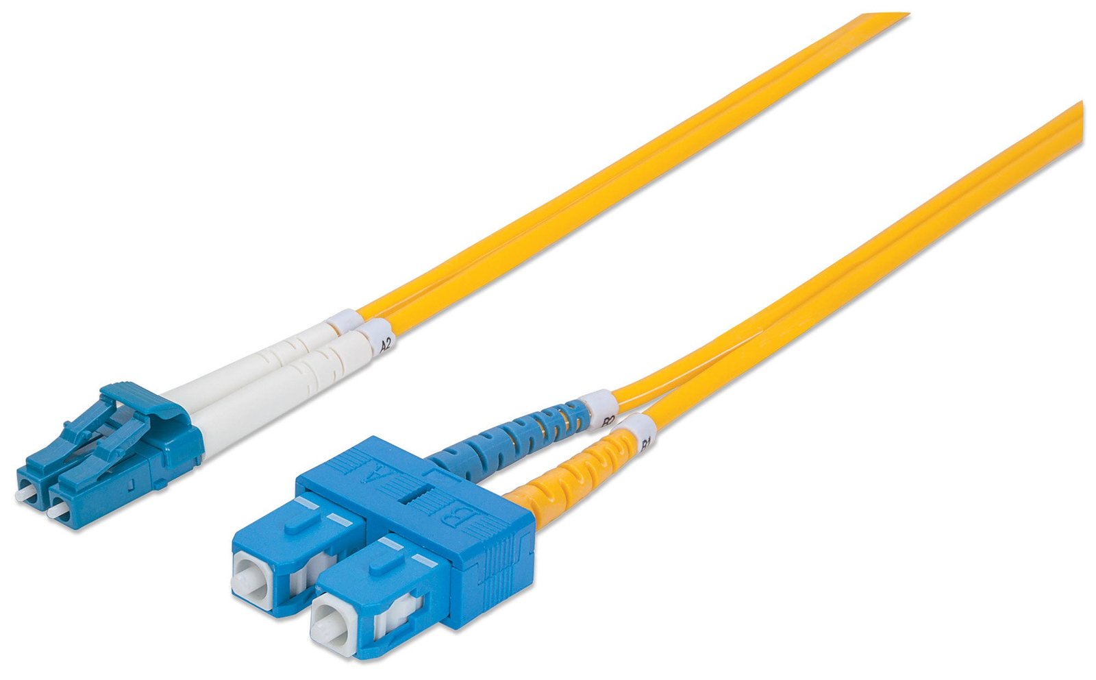 Intellinet Fibre Optic Patch Cable, OS2, LC/SC, 5m, Yellow, Duplex, Single-Mode, 9/125 Âµm, LSZH, Fiber