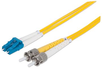 Intellinet Fibre Optic Patch Cable, OS2, LC/ST, 2m, Yellow, Duplex, Single-Mode, 9/125 µm, LSZH, Fiber von LumaTech