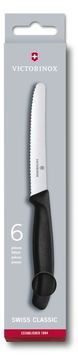 Victorinox Swiss Classic - Tomaten-/Tafelmesser - 11 cm - Schwarz (Packung mit 6) von LumaTech