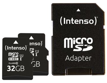 Intenso Doppelpack microSDHC 32GB UHS-I Premium inkl. SD-Adapter - High Capacity SD (MicroSDHC) - 32 GB von LumaTech