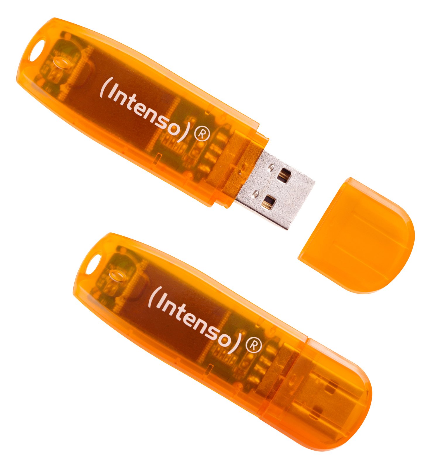 Intenso Rainbow Line - USB-Flash-Laufwerk - 64 GB - USB 2.0 - orange (Packung mit 2)