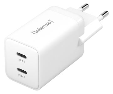 Intenso W40CC - Netzteil - GaN - 40 Watt - 3 A - PD 3.0, PD/PPS, QC 4.0 - 2 Ausgabeanschlussstellen (24 pin USB-C) von LumaTech