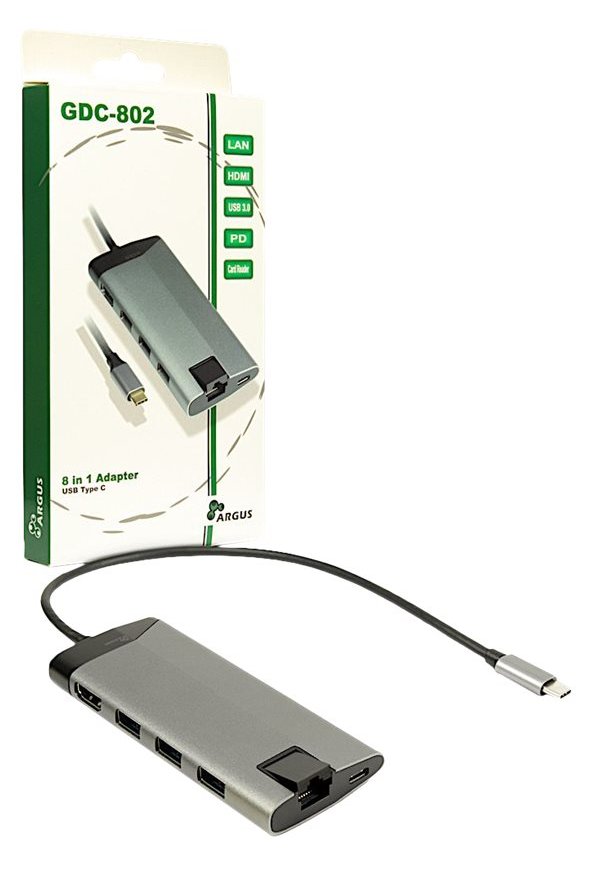 Inter-Tech Argus GDC-802 - Dockingstation - USB-C 3.1 - HDMI