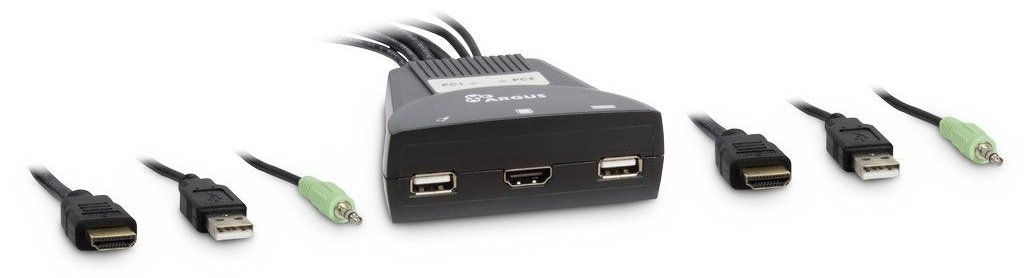 Inter-Tech Argus KVM-LS-21HA HDMI - KVM-/Audio-Switch - 2 x KVM/Audio