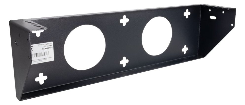 Inter-Tech Halterungsset (vertikal) - geeignet für Wandmontage - RAL 9005 - 2U - 48.3 cm (19)