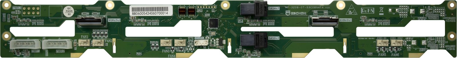 Inter-Tech IPC Backplane BP-4708-NVMe 8-fach