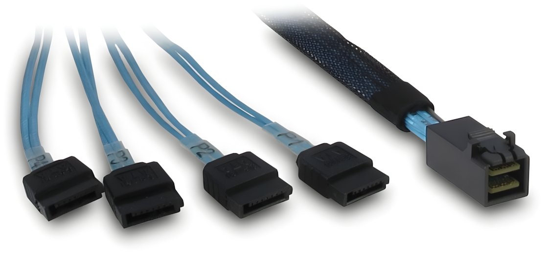 Inter-Tech Kabel SFF 8643 - 4x SATA/SAS- Crossover - Kabel - Digital/Daten