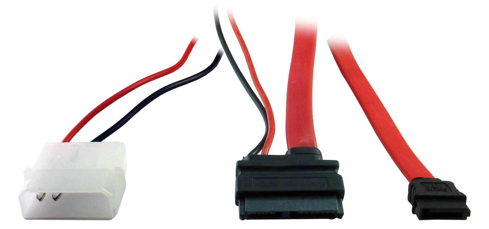 Inter-Tech SATA-Kabel - Slimline SATA zu SATA, interne Stromversorgung, 2-polig