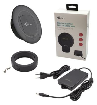 i-tec Built-in Desktop Fast Charger - Netzteil - 96 Watt - 3 A - QC 3.0 - 4 Ausgabeanschlussstellen von LumaTech