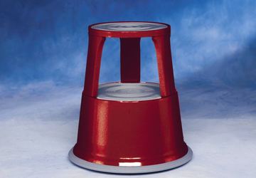 WEDO Kickstool - Klappleiter - pulverbeschichtetes Metall - rot von LumaTech