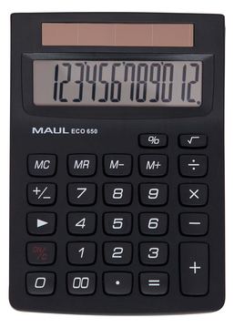 Jakob Maul GmbH MAUL ECO 650 - Tasche - Einfacher Taschenrechner - 12 Ziffern - 1 Zeilen - Solar - Schwarz von LumaTech