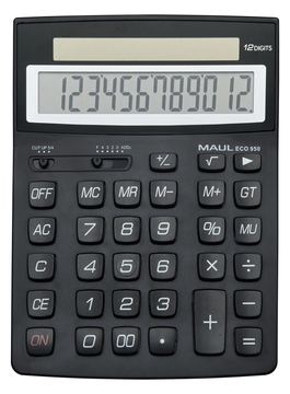 Jakob Maul GmbH MAUL ECO 950 - Tasche - Einfacher Taschenrechner - 12 Ziffern - 1 Zeilen - Solar - Schwarz von LumaTech