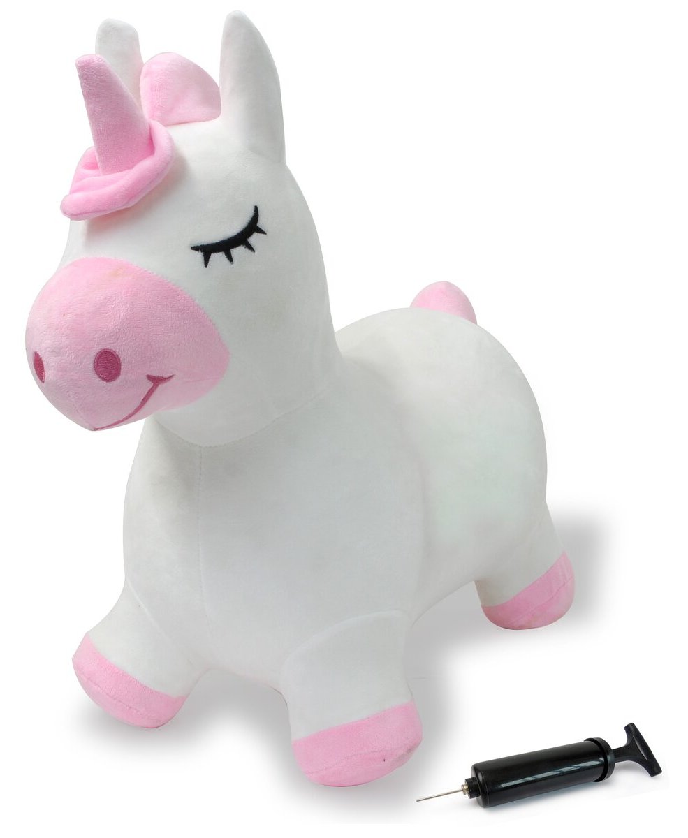 JAMARA Hüpftier Einhorn mit Plüschbezug und Pumpe