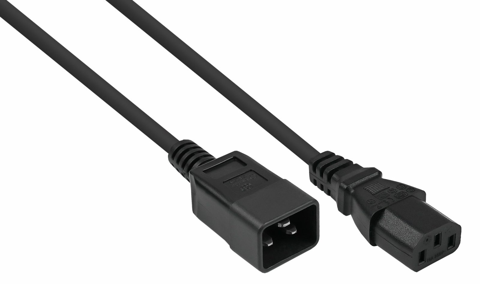 kabelmeister Kaltgeräteverlängerung C20 an C13 schw. - Kabel - Verlängerungskabel