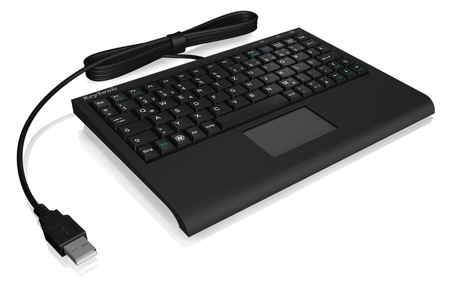 KeySonic ACK-3410 - Mini - USB - Membran Key Switch - Schwarz - TL: US, QWERTY