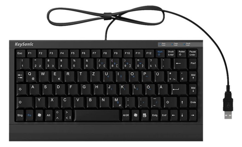 KeySonic ACK-595 C+ - Tastatur - PS/2, USB - mattschwarz - TL: Deutsch, QWERTZ