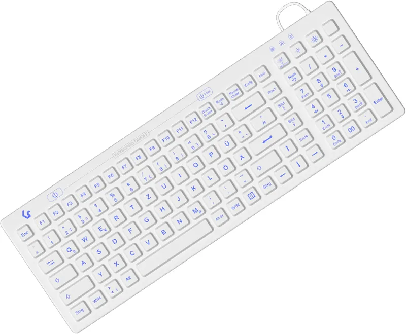 KeySonic KSK-6031INEL - Volle Größe (100%) - Kabelgebunden - USB - Weiß - TL: Deutsch, QWERTZ, Ansicht 2