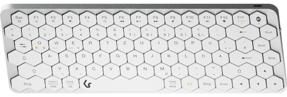 KeySonic TAS KSK-5020BT-S Wireless Mini Aluminium sil/w - Tastatur - TL: Deutsch, QWERTZ