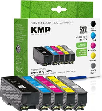 KMP 1633,4055 - Hohe (XL-) Ausbeute - Tinte auf Farbstoffbasis - 25 ml - 36 ml - 530 Seiten - Multipack von LumaTech