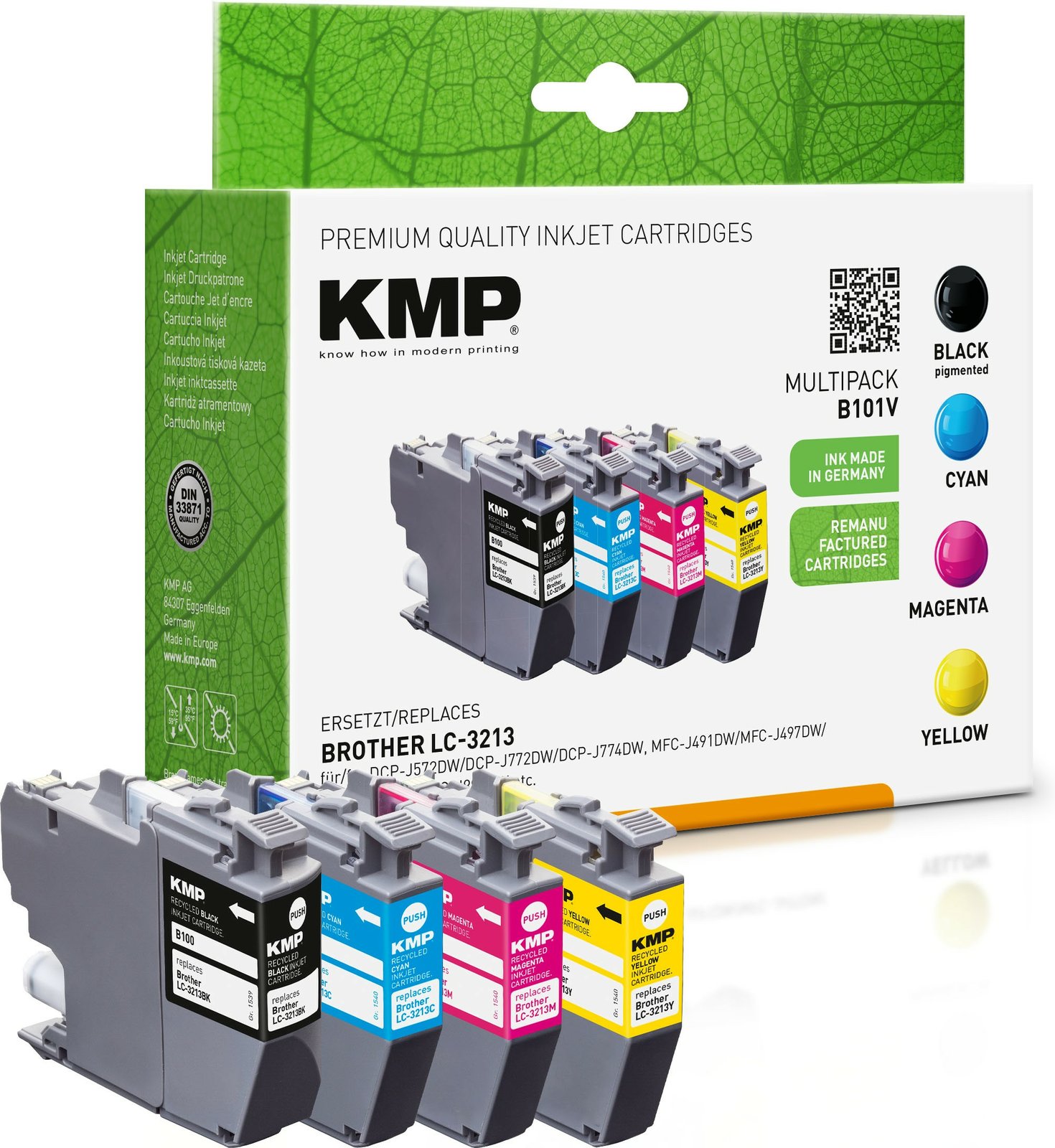 KMP B101V - 4er-Pack - Schwarz, Gelb, Cyan, Magenta