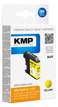 KMP B60Y - 6.5 ml - Gelb - kompatibel - Tintenpatrone (Alternative zu: Brother LC123Y) von LumaTech