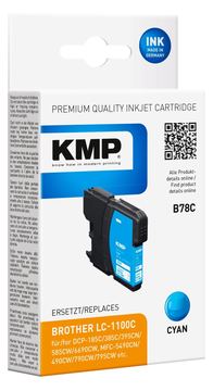 KMP B78C - 4.9 ml - Cyan - kompatibel - Tintenpatrone (Alternative zu: Brother LC1100C) von LumaTech