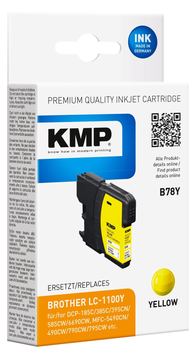 KMP B78Y - 4.8 ml - Gelb - kompatibel - Tintenpatrone (Alternative zu: Brother LC1100Y) von LumaTech