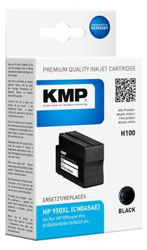KMP H100 - 80 ml - Schwarz - kompatibel - Tintenpatrone (Alternative zu: HP 950XL, HP CN045AE) von LumaTech
