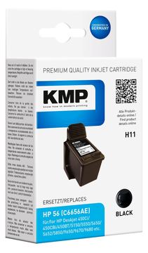 KMP H11 - 19 ml - Schwarz - kompatibel - Tintenpatrone (Alternative zu: HP 56, HP C6656AE) von LumaTech
