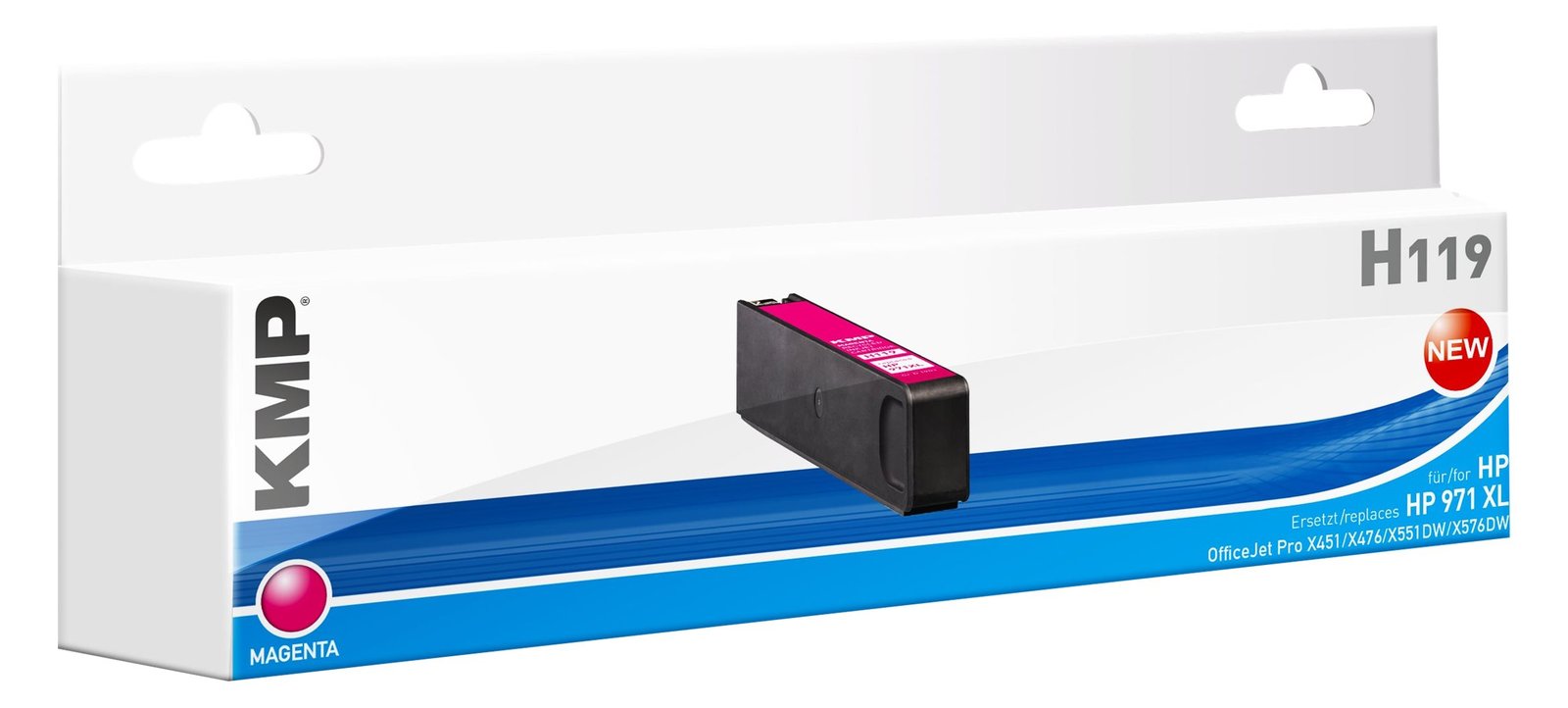 KMP H119 - 106 ml - Hohe Ergiebigkeit - Magenta - kompatibel - Box - Tintenpatrone (Alternative: HP 971XL, HP CN627AE)