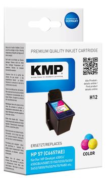 KMP H12 - 17 ml - Farbe (Cyan, Magenta, Gelb) - kompatibel - Tintenpatrone (Alternative zu: HP 57, HP C6657AE) von LumaTech