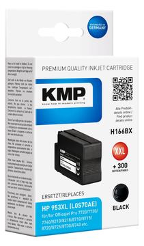 KMP H166BX - 55 ml - Hohe Ergiebigkeit - Schwarz - kompatibel - Tintenpatrone (Alternative zu: HP 953XL, HP L0S70AE) von LumaTech