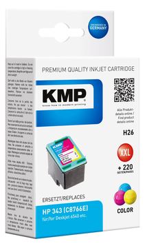 KMP H26 - 14 ml - Größe XXL - Farbe (Cyan, Magenta, Gelb) - kompatibel - Tintenpatrone (Alternative: HP 343, HP C8766EE) von LumaTech