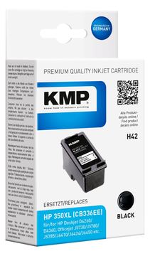 KMP H42 - 25 ml - Schwarz - kompatibel - Tintenpatrone (Alternative zu: HP 350XL, HP CB336EE) von LumaTech